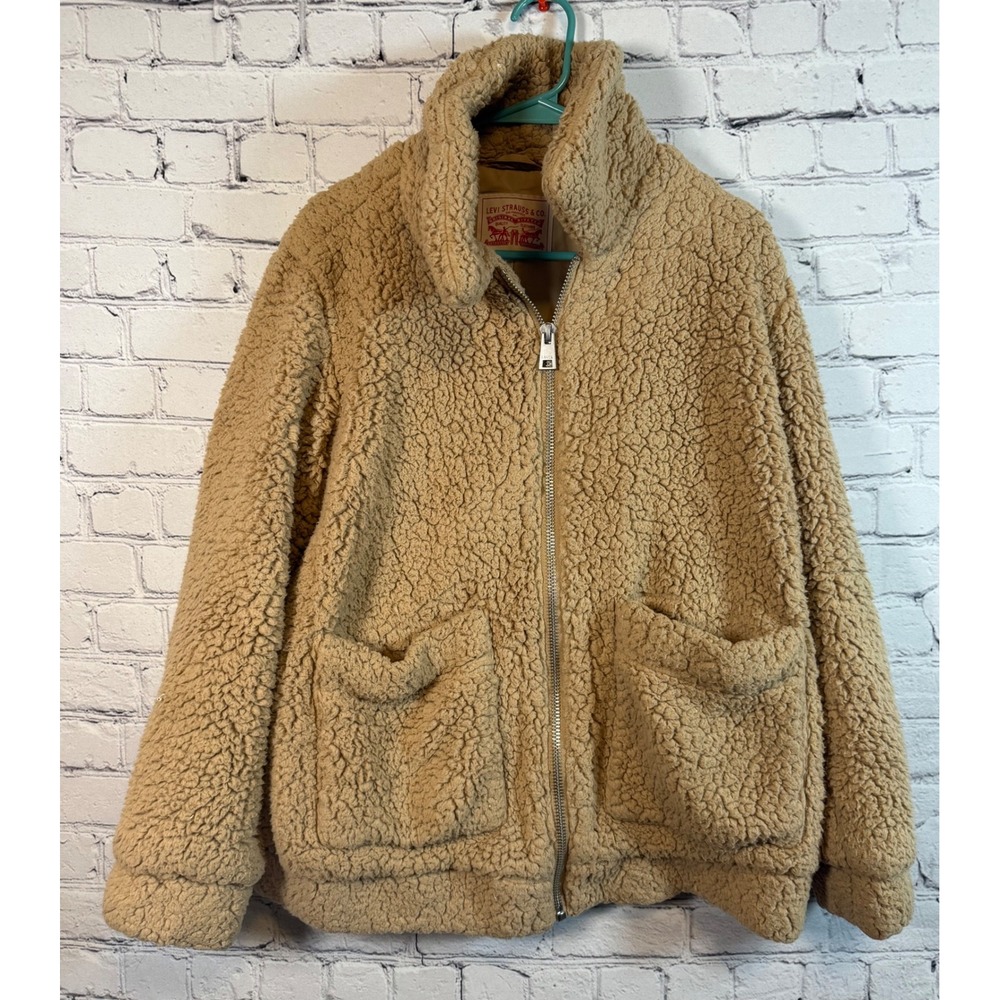 Levi's Sherpa Jacket Full Zip Cozy Warm Winter Coat Size Medium‎